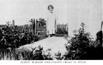 The Oldest Marked Anglo-Saxon Grave in Texas. Click to enlarge.